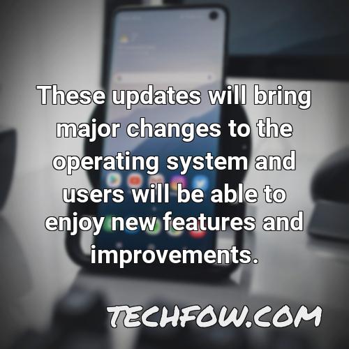 these updates will bring major changes to the operating system and users will be able to enjoy new features and improvements