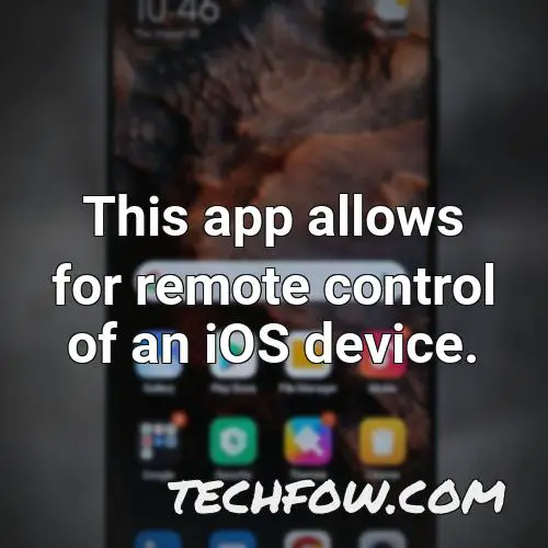 this app allows for remote control of an ios device