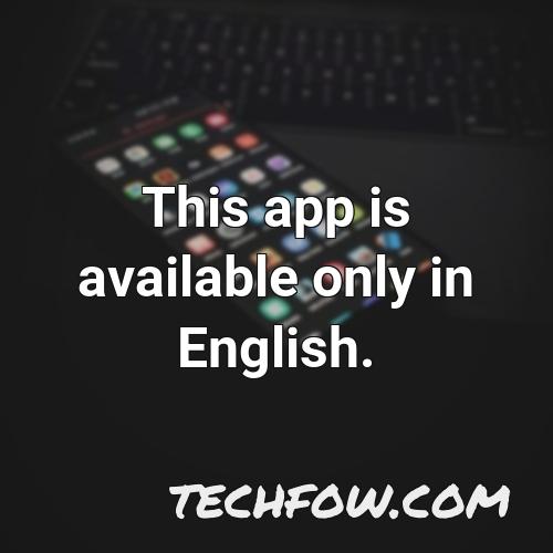 this app is available only in english