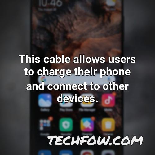 this cable allows users to charge their phone and connect to other devices