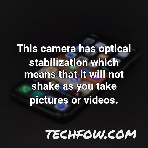 this camera has optical stabilization which means that it will not shake as you take pictures or videos