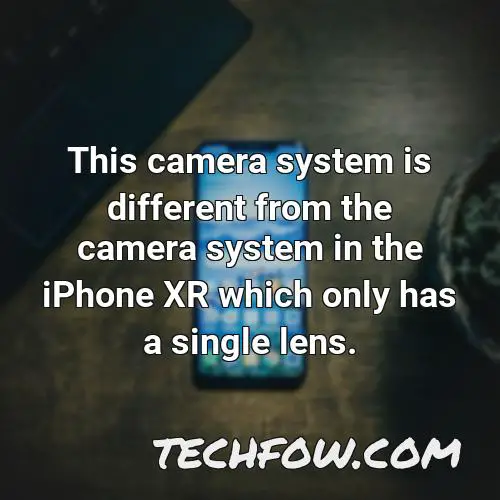 this camera system is different from the camera system in the iphone xr which only has a single lens