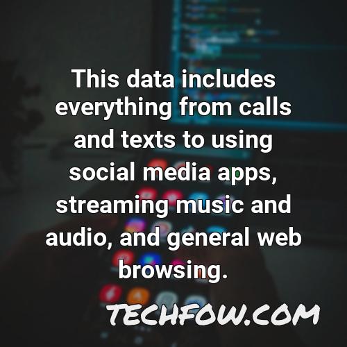 this data includes everything from calls and texts to using social media apps streaming music and audio and general web browsing