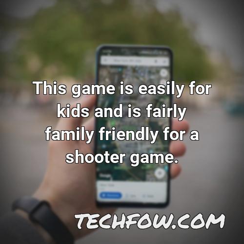 this game is easily for kids and is fairly family friendly for a shooter game