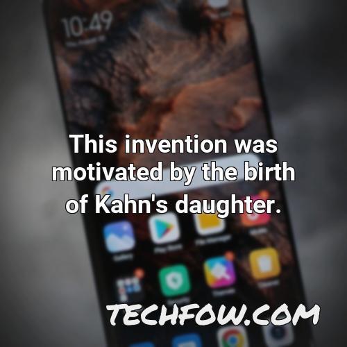 this invention was motivated by the birth of kahn s daughter
