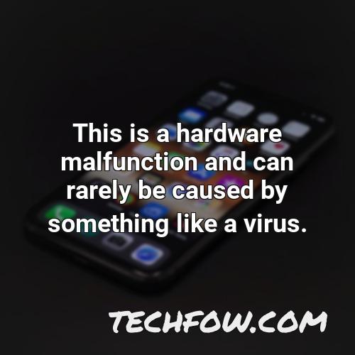 this is a hardware malfunction and can rarely be caused by something like a virus