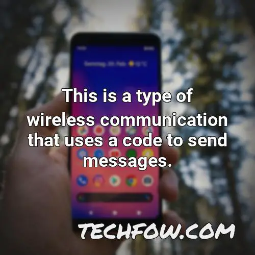 this is a type of wireless communication that uses a code to send messages