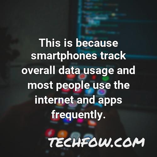 this is because smartphones track overall data usage and most people use the internet and apps frequently