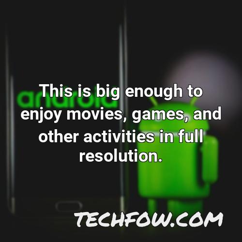 this is big enough to enjoy movies games and other activities in full resolution