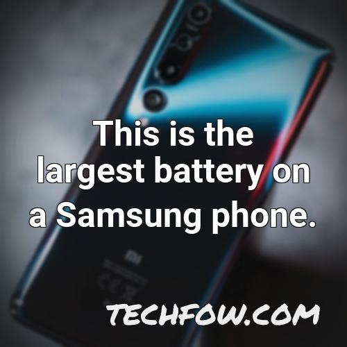 this is the largest battery on a samsung phone