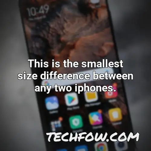 this is the smallest size difference between any two iphones