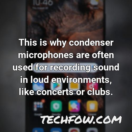 this is why condenser microphones are often used for recording sound in loud environments like concerts or clubs