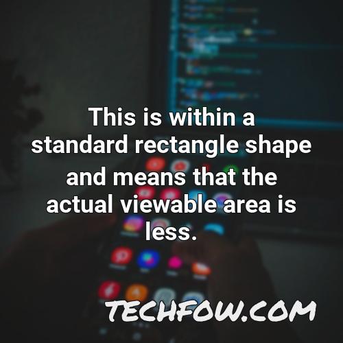 this is within a standard rectangle shape and means that the actual viewable area is less