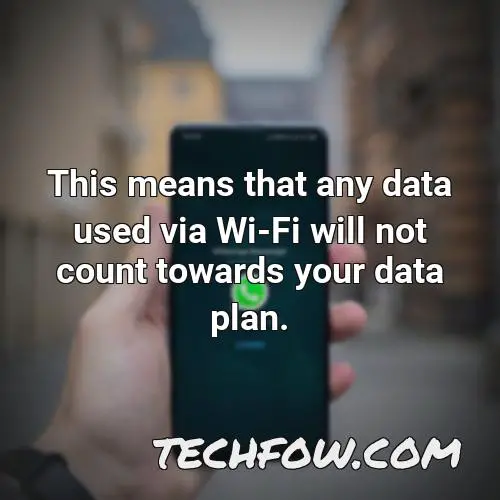 this means that any data used via wi fi will not count towards your data plan