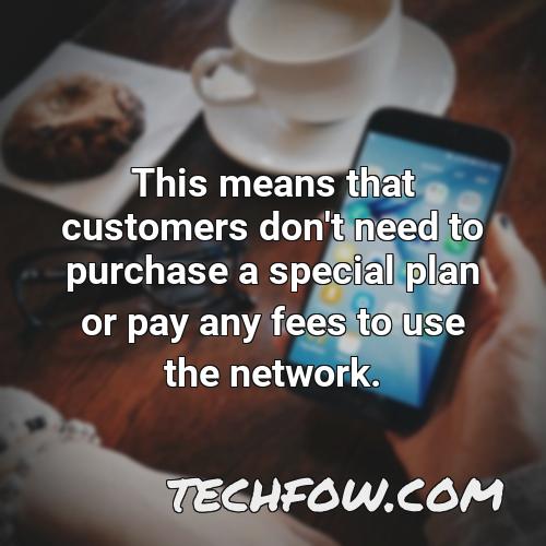 this means that customers don t need to purchase a special plan or pay any fees to use the network