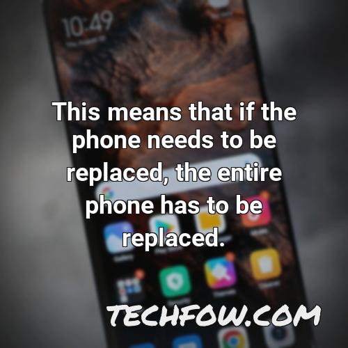 this means that if the phone needs to be replaced the entire phone has to be replaced