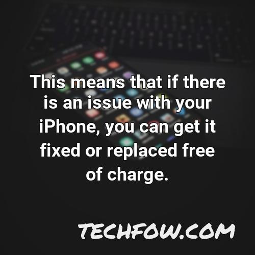this means that if there is an issue with your iphone you can get it fixed or replaced free of charge