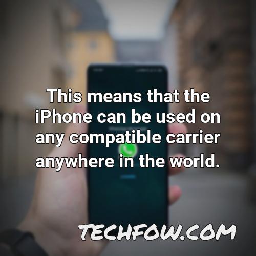 this means that the iphone can be used on any compatible carrier anywhere in the world