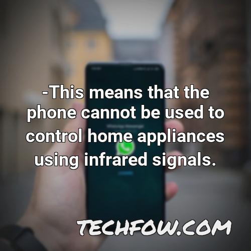 this means that the phone cannot be used to control home appliances using infrared signals