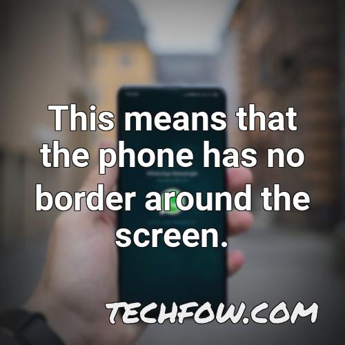 this means that the phone has no border around the screen