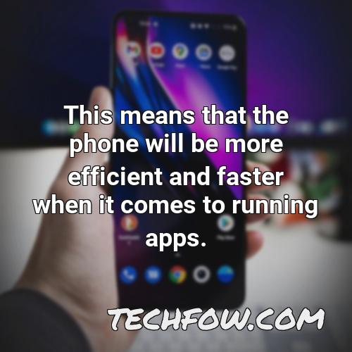 this means that the phone will be more efficient and faster when it comes to running apps