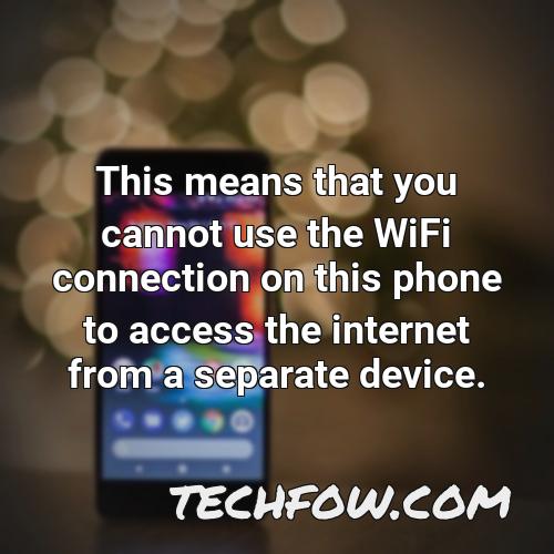 this means that you cannot use the wifi connection on this phone to access the internet from a separate device