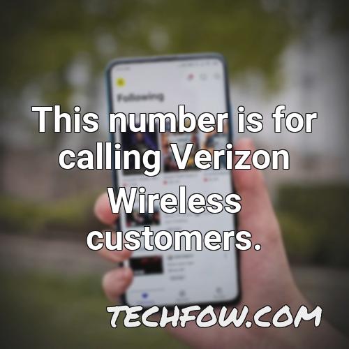 this number is for calling verizon wireless customers