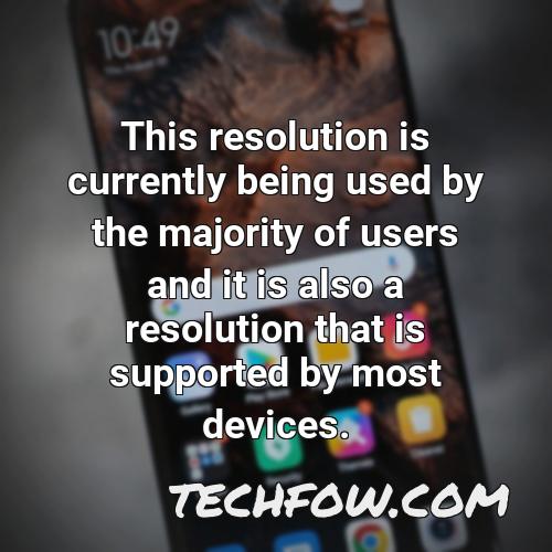 this resolution is currently being used by the majority of users and it is also a resolution that is supported by most devices
