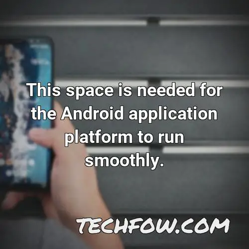 this space is needed for the android application platform to run smoothly