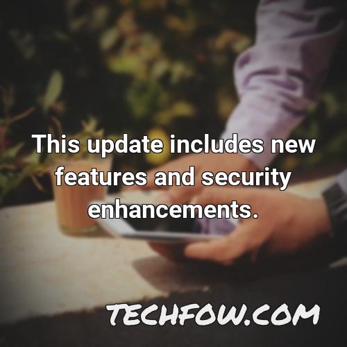 this update includes new features and security enhancements