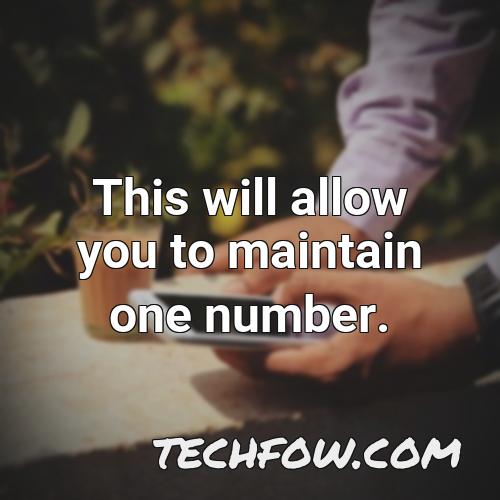 this will allow you to maintain one number