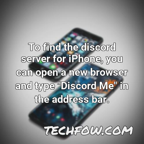 to find the discord server for iphone you can open a new browser and type discord me in the address bar