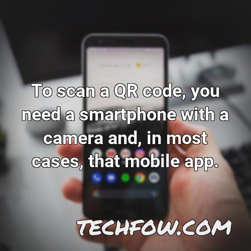 to scan a qr code you need a smartphone with a camera and in most cases that mobile app
