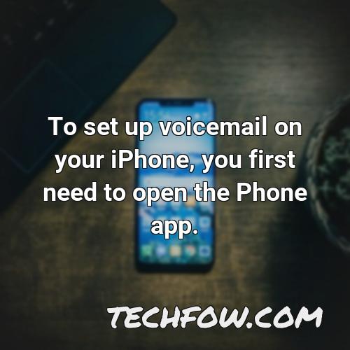 to set up voicemail on your iphone you first need to open the phone app