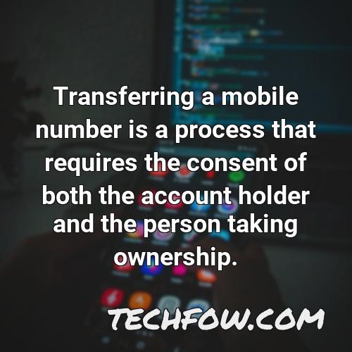 how can i transfer my mobile number to another person