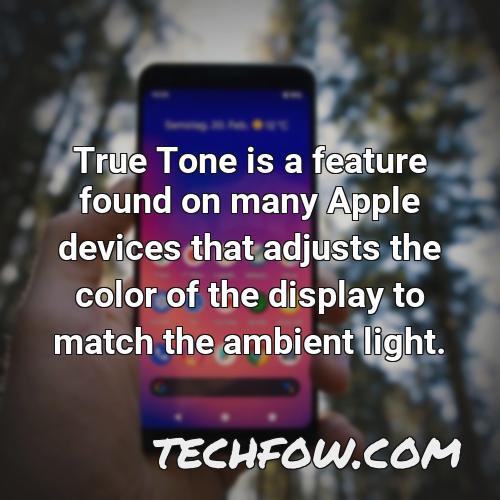 true tone is a feature found on many apple devices that adjusts the color of the display to match the ambient light