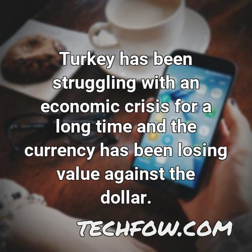 turkey has been struggling with an economic crisis for a long time and the currency has been losing value against the dollar