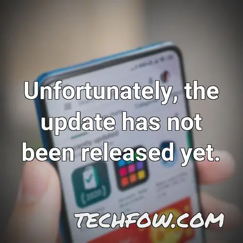 unfortunately the update has not been released yet