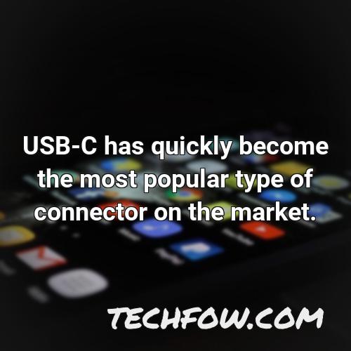 usb c has quickly become the most popular type of connector on the market