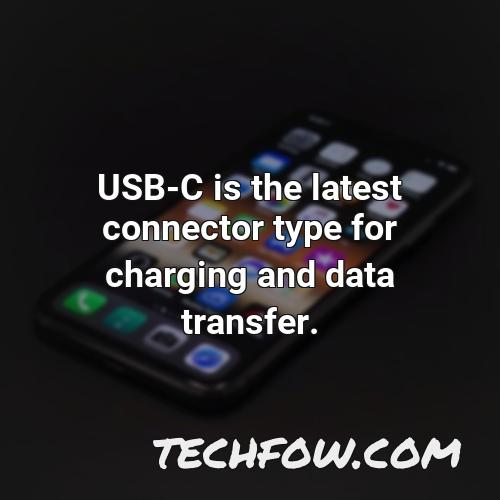 usb c is the latest connector type for charging and data transfer