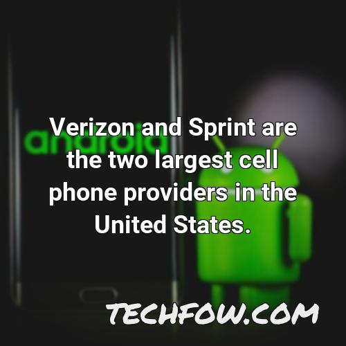 verizon and sprint are the two largest cell phone providers in the united states