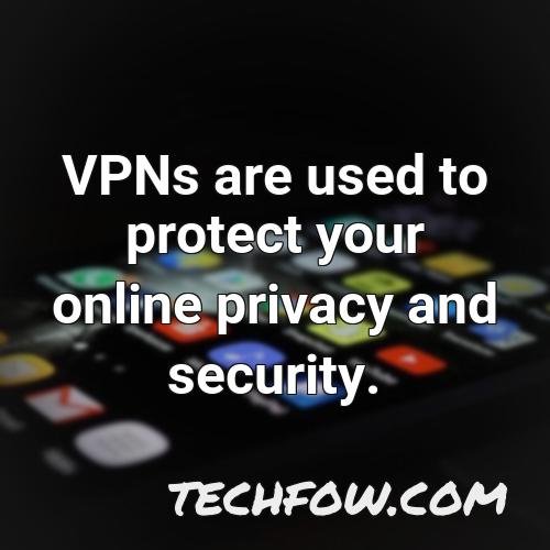 vpns are used to protect your online privacy and security