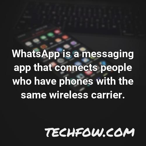 whatsapp is a messaging app that connects people who have phones with the same wireless carrier