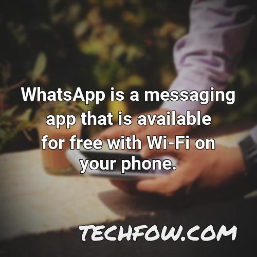 whatsapp is a messaging app that is available for free with wi fi on your phone
