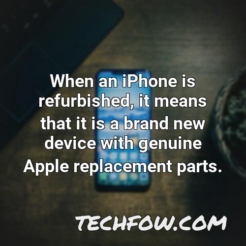 when an iphone is refurbished it means that it is a brand new device with genuine apple replacement parts