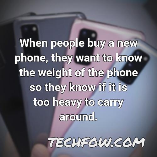 when people buy a new phone they want to know the weight of the phone so they know if it is too heavy to carry around
