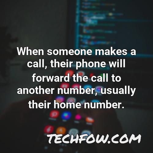 when someone makes a call their phone will forward the call to another number usually their home number