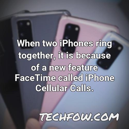 when two iphones ring together it is because of a new feature facetime called iphone cellular calls