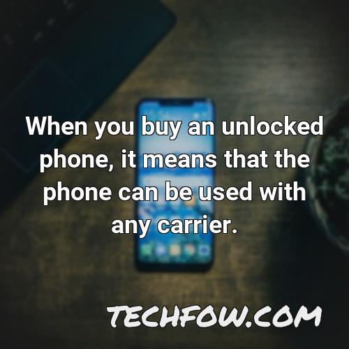 when you buy an unlocked phone it means that the phone can be used with any carrier