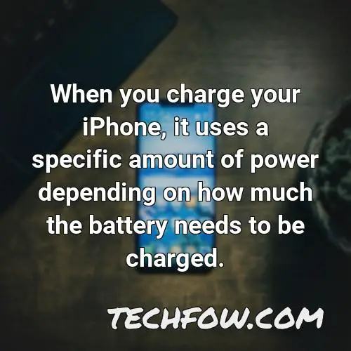when you charge your iphone it uses a specific amount of power depending on how much the battery needs to be charged